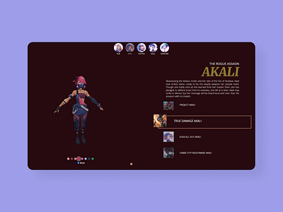 K/DA - Akali 3d akali design kda league of legends web website