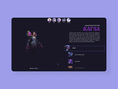 K/DA - Kai'Sa 3d design kaisa kda league of legends web website