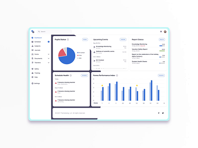 CoolSchool - Platform for Education Establishment Management dashboard design education interface kpi lms schedule school ui university ux