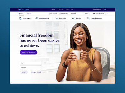 Barclays design homepage ui web web design website