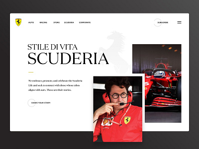 Scuderia Ferrari design homepage ui web web design website