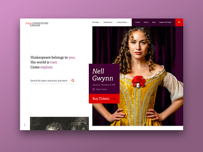 Folger Shakespeare Library Exploration design homepage ui web web design website
