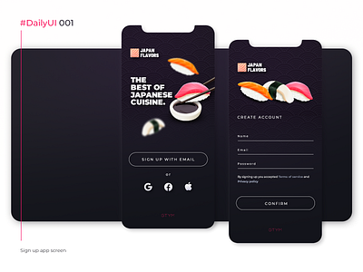 #DailyUI 001 • App sign up dailyui ui ui design