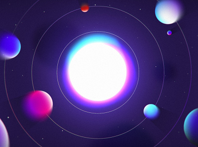 Solar System animation blur circle colorful digital gradient minimal planet solar universe