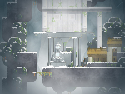 A place to pray art design environment fog game mountain pixel pray temple