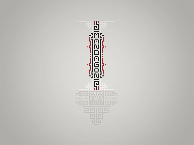 MANDAGON design geometric glyph graphic logo pixel videogame