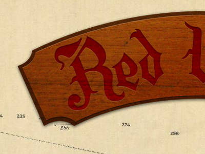 Red Witch Logo carving logo nautical red witch sailboat wood
