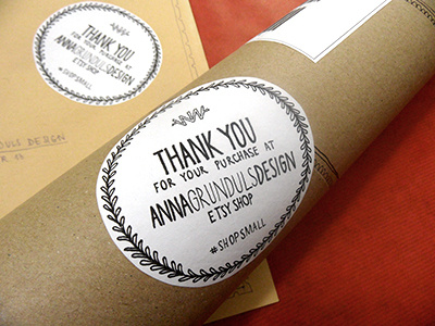 Packaging tags for AnnaGrundulsDesign Etsy Shop