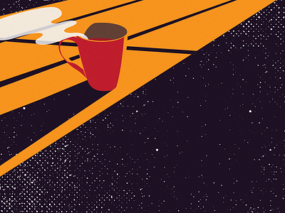 The Night Shift coffee design illustration latte lighting mug night window