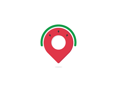 Watermelon pin illustration location pin logo logodesign pin watermelon