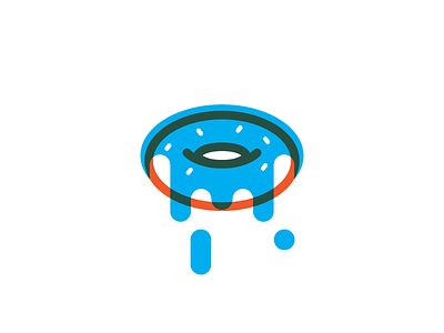 Donut blue donut icon illustration orange overlay sweet