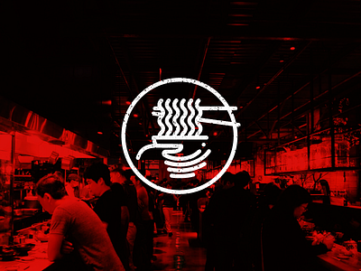 Ramen asian hand icon lines logo logodesign noodles ramen red