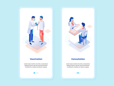 Vaccination - Consultation - Lottie Animation animation animation design blue consultation corona coronavirus covid doctor flat gif health illustration json lottie lottiefiles medical ui vaccination vaccine virus