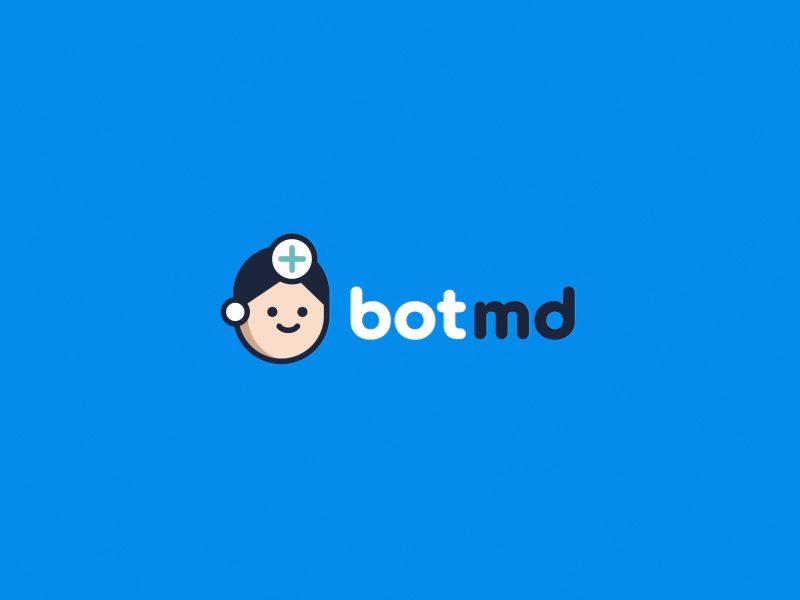 Bot M.D. Logo animation animation design blue blue and white branding branding design flat gif graphic logo logo animation logo design motion motion animation motion graphic vector white