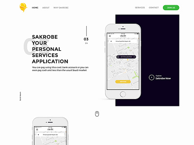 Sakrobe app home landing order page services ui ux