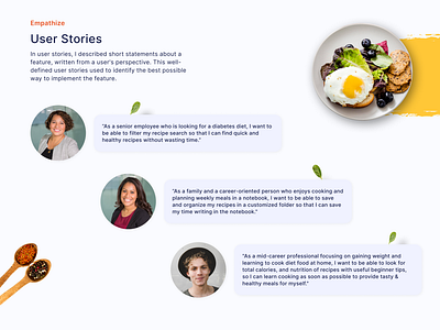 Recipe app user stories