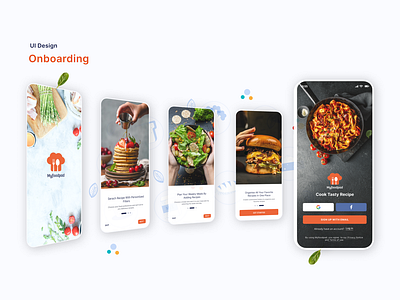 Onboarding screen of Myfoodpad recipe app