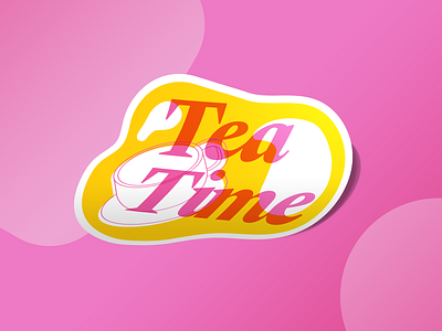 Tea Time branding design ecobee illustration isometric poster sticker type typography vector