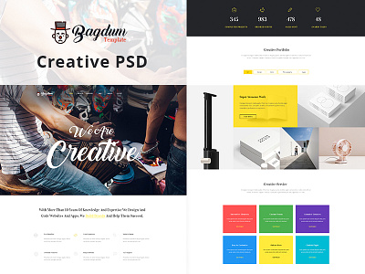 Website Template for Creative Agency 2017 agency blog business corporate free psd free resources free template multipurpose psd