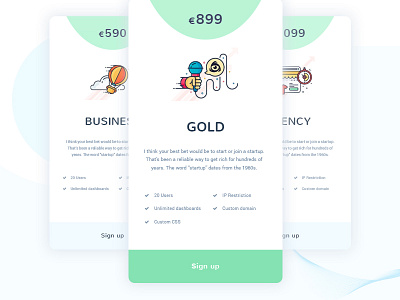 Pricing Page Concept block flat design new trend pricing ui ux website
