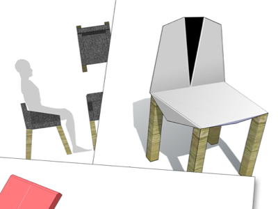 Chair Sketch-Renders chair daap ergonomics id industrial design metal photoshop sihlouette sketchup uc