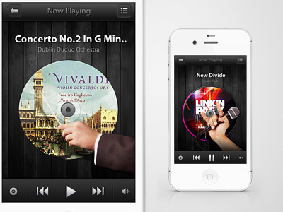 Mobile Music Player app interface mobile player ui