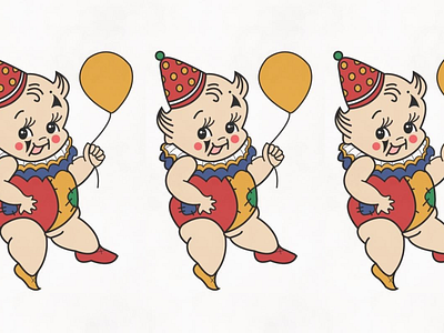 kewpie parade 70s cartoon clown design graphic design illustration kewpie tattoo traditional tattoo