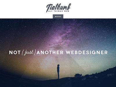 Tinthumb Portfolio Site header milky way portfolio site space stars typography web design