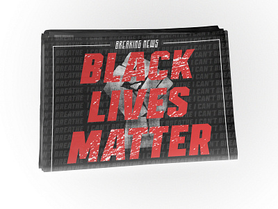 Black Lives Matter blacklivesmatter blm icantbreathe illustration newspaper red retro typography vintage