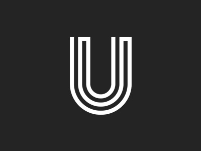 Puzzle "U" concept creative design identity illustration letter logo logotype mark simple symbol u