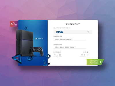 Daily Ui #002 - Credit Card Checkout card checkout console credit card dailyui playstation purchase shop shopping ui ux visa