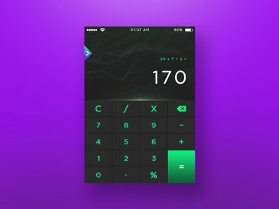 Daily Ui #004 - Calculator app calculator dailyui futuristic glow green neon number ui ux