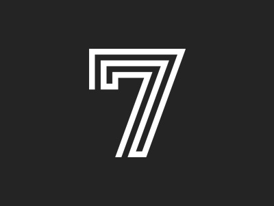 Puzzle "7" 7 concept creative design identity illustration logo logotype mark number simple symbol