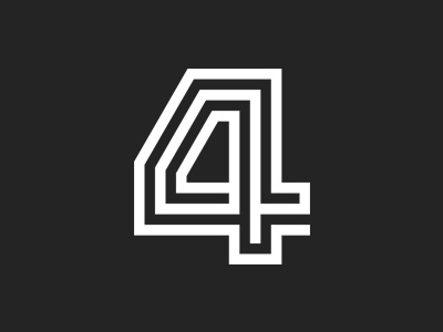 Puzzle "4" 4 concept creative design font illustration logo logotype mark numbers symbol type