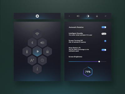 Daily Ui #007 - Settings 007 app brightness dailyui futuristic icon minimal mobile screen settings ui ux