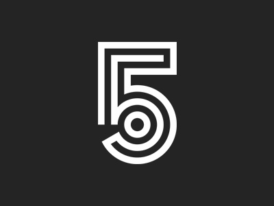 Puzzle "5" 5 concept creative design identity illustration logo logotype mark numbers simple symbol