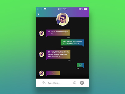 Daily Ui #013 - Direct Message app chat colorful dailyui direct message flat messaging mobile simple ui ux