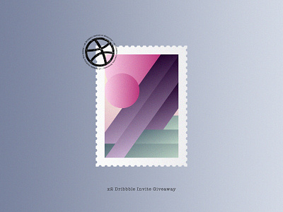 Dribbble Invites x2 | Closed abstract dribbble invite dribbble invite giveaway geometric giveway gradient invite mark number postcard stamp typogaphy vector