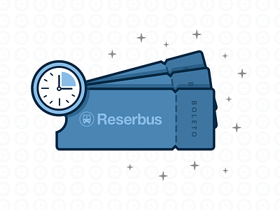 Reserbus Tickets blue clock icon illustration reserbus stars tickets tickets icons