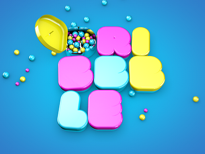 Hello Dribbble! 2d 3d bold candy cinema4d debut dribbble first shot glossy typography