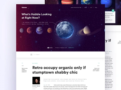 Medium - Sci UI article dark galaxy landing medium planet sci fi science typography ui