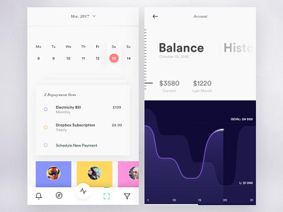 Calendar Stats UI calendar card ios menu stat ui ux