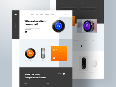 Nest Landing dribbble electronics landing landing page next product product landing thermo ui ux web web ad web design web design ecommerce