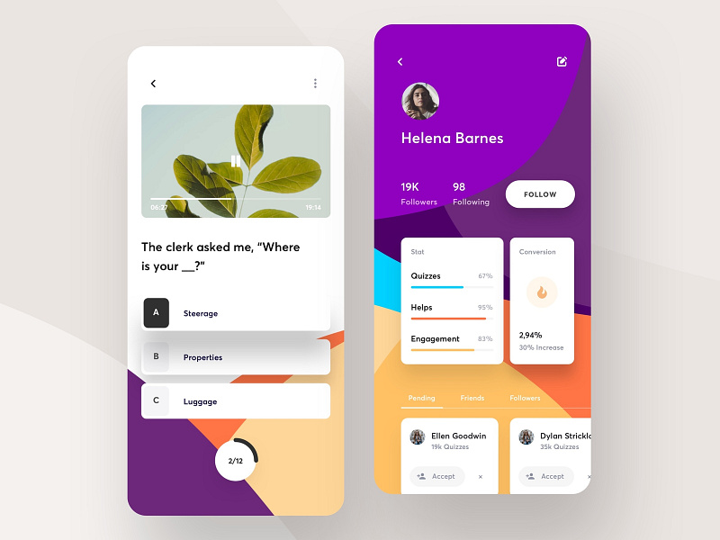 Quiz App designs, themes, templates and downloadable graphic elements ...
