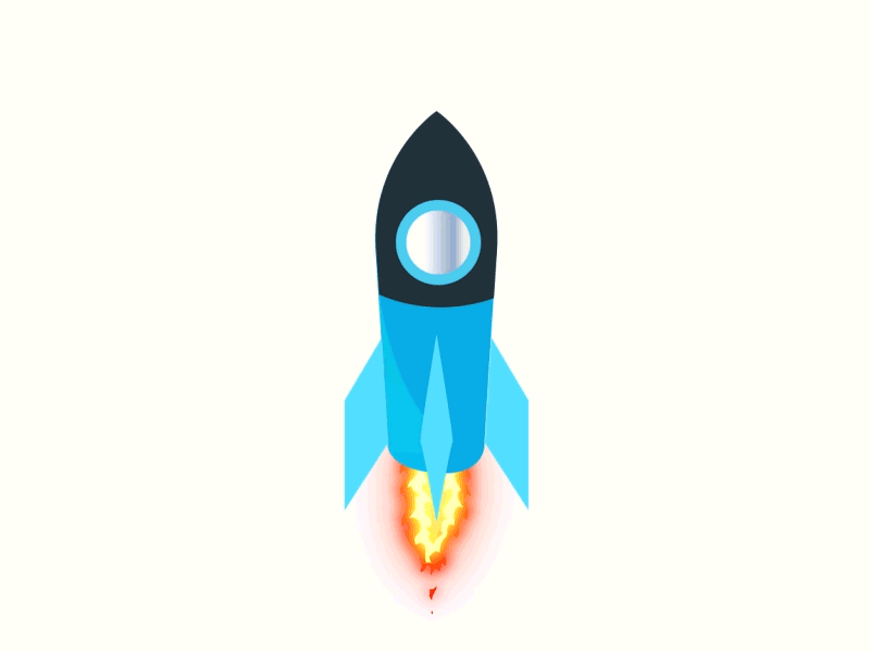 flying rocket animation