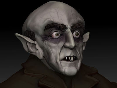 Nosferatu 3d nosfeatu rendering shrek silent movie vampire zbrush