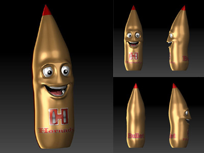 Bullet 3d bullet guns modeling zbrush