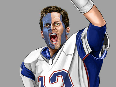 Tom Brady: Freeeedooomm!! brady braveheart football nfl patriots portrait sports tom brady