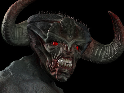 Demon Closeup 3d concept demon rendering zbrush