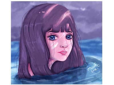 Lonely girl.. :) character design character illustration digital art digital illustration digital painting dribbble dribbble shot